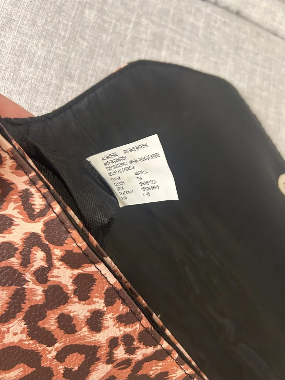 Leopard Print Foldover Clutch in Brown